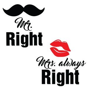 Couple shirts Mr.right mrs. always right