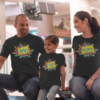 Black short sleeve family graphic t shirts Super family