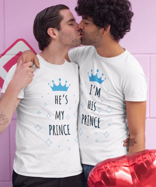 White short sleeve LGBT graphic t shirts My prince