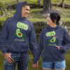 Blue hooded couple jumpers Lets avocaddle