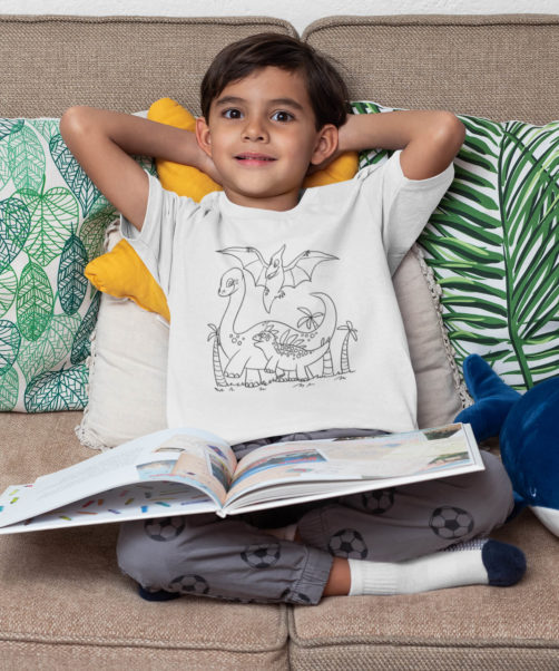 Kids coloring t shirts Color cat cheers