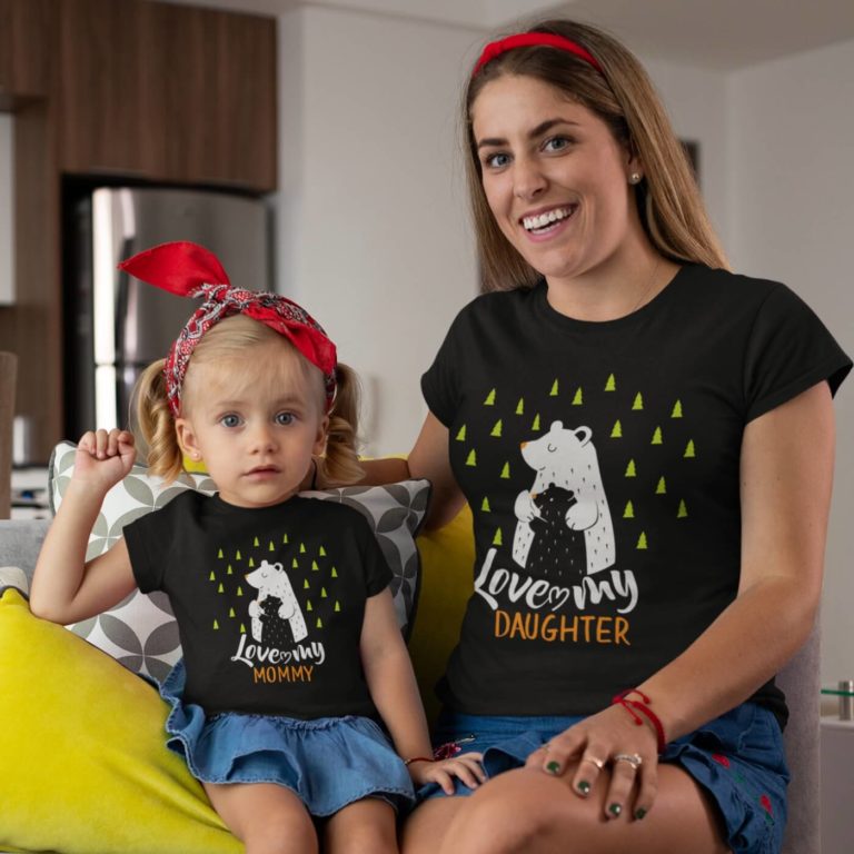Family graphic tees bear love