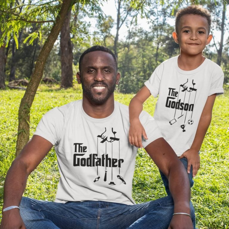 Family graphic tees Godfather and son