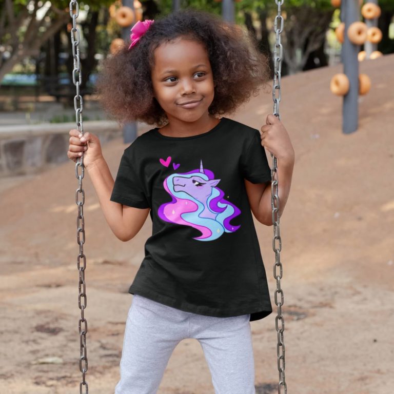 Kids graphic tees pink unicorn