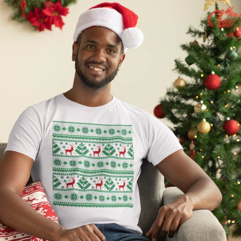Men graphic tees Green Christmas
