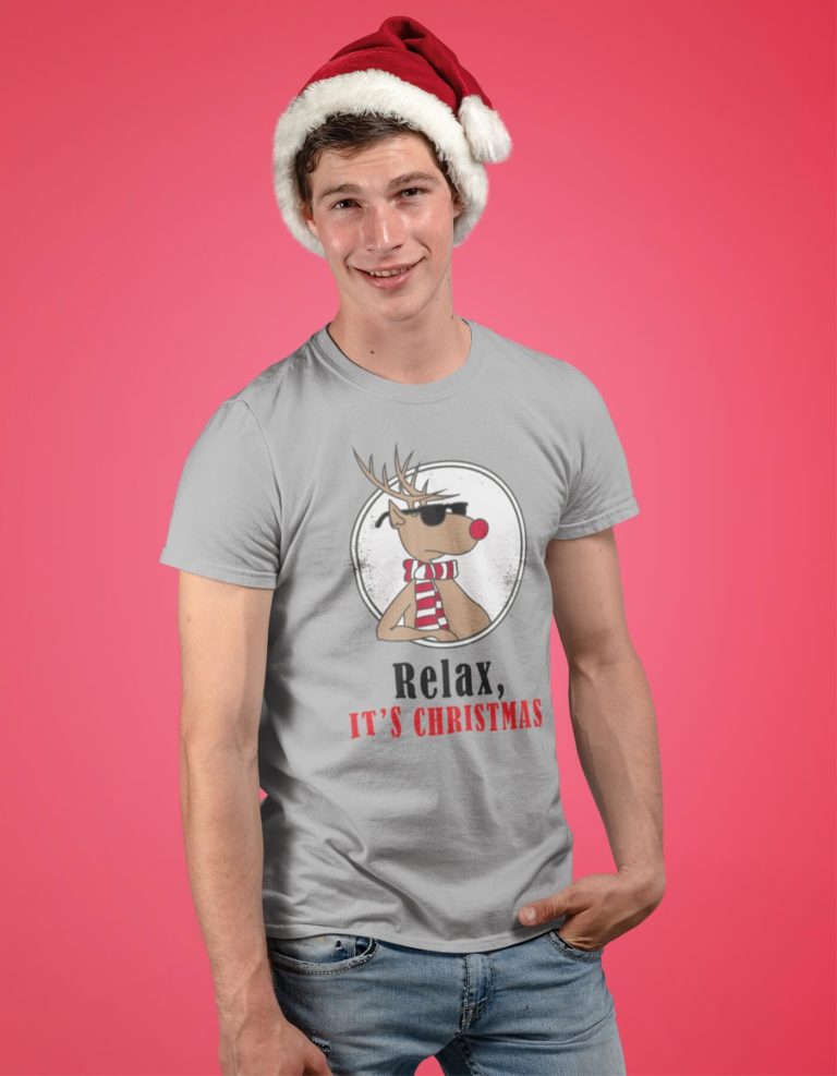 Men graphic tees Relax its Christmas