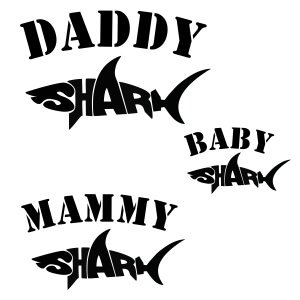 Family graphic tees with body Sharks