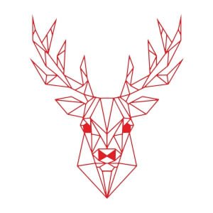 Men graphic tees Red Geometry deer