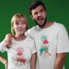 Short sleeve couple graphic t shirt for christmas All I want