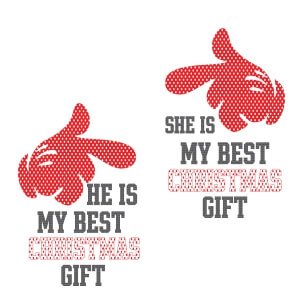 Short sleeve couple graphic t shirt for christmas You are my gift