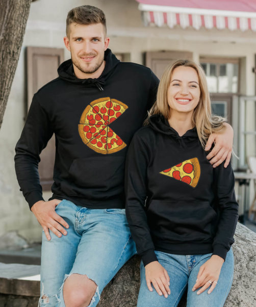 Paare Hoodies Set We Love Pizza Modische Partner Geschenke