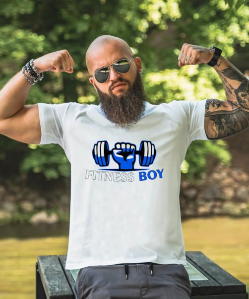 men t-shirt with print; t-shirt with print fitness boy