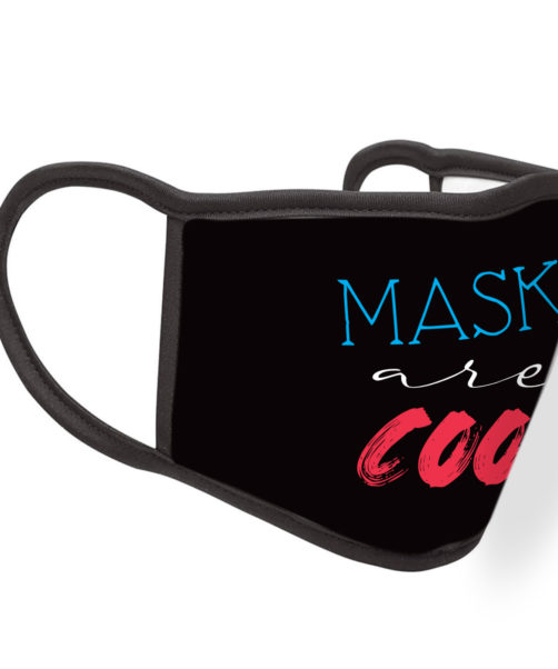 Bkack reusable graphic face mask Cool