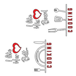 graphic aprons for couple Cooking together